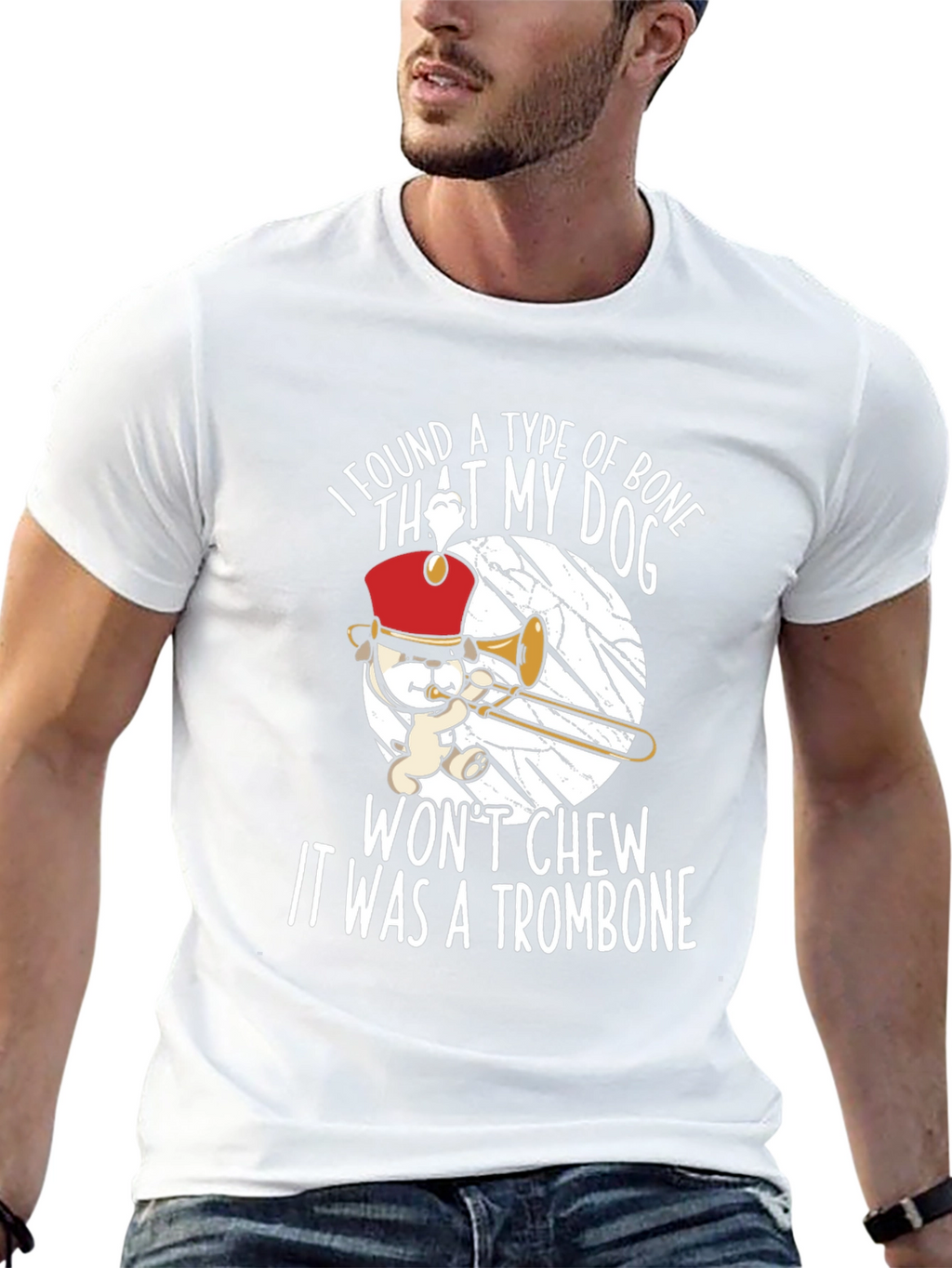 Funny Trombone Dog T-Shirt