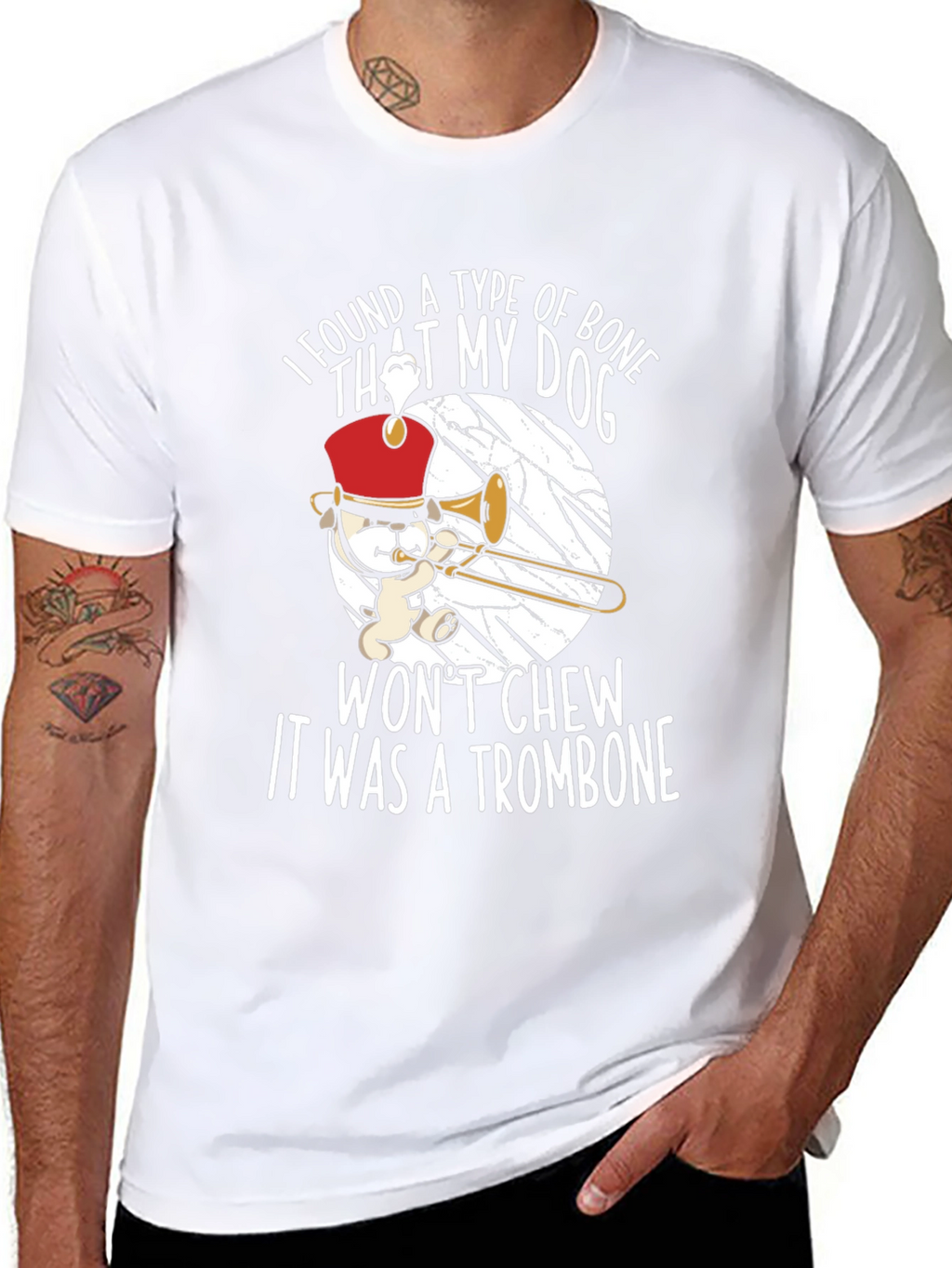 Funny Trombone Dog T-Shirt