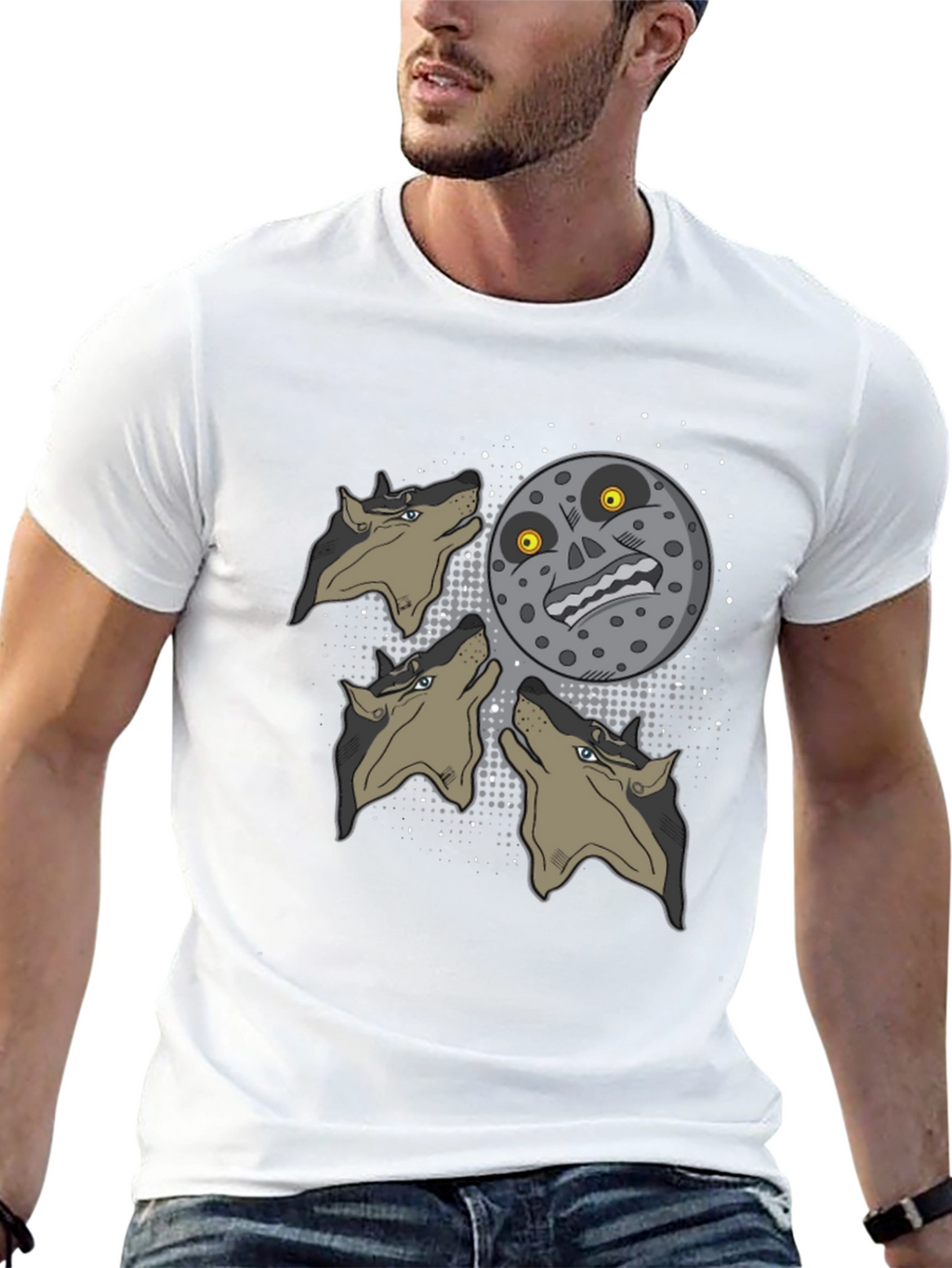 Majoras Mask Moon Wolf Pack Graphic Tee