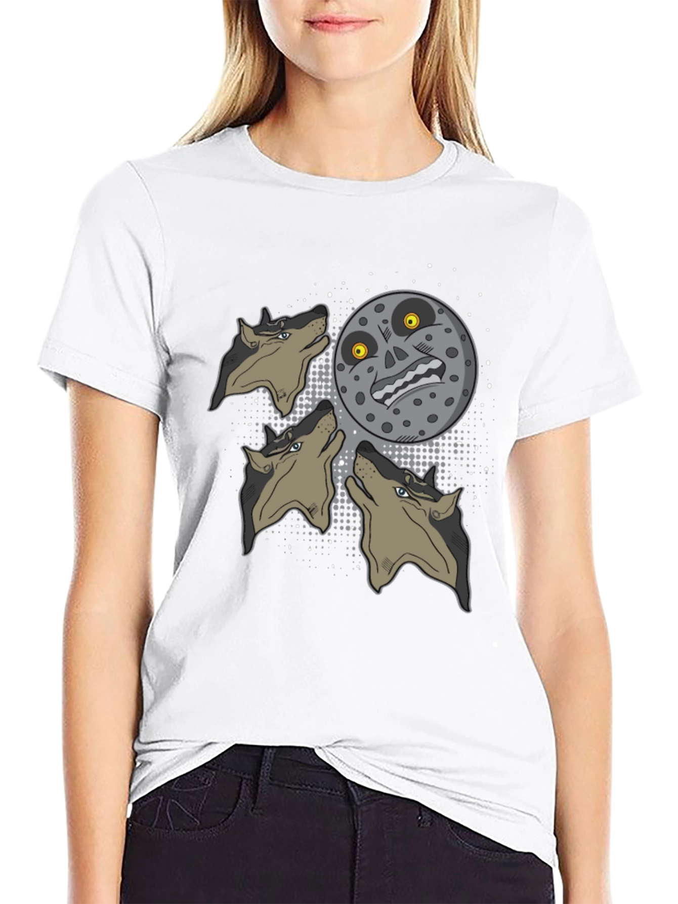 Majoras Mask Moon Wolf Pack Graphic Tee