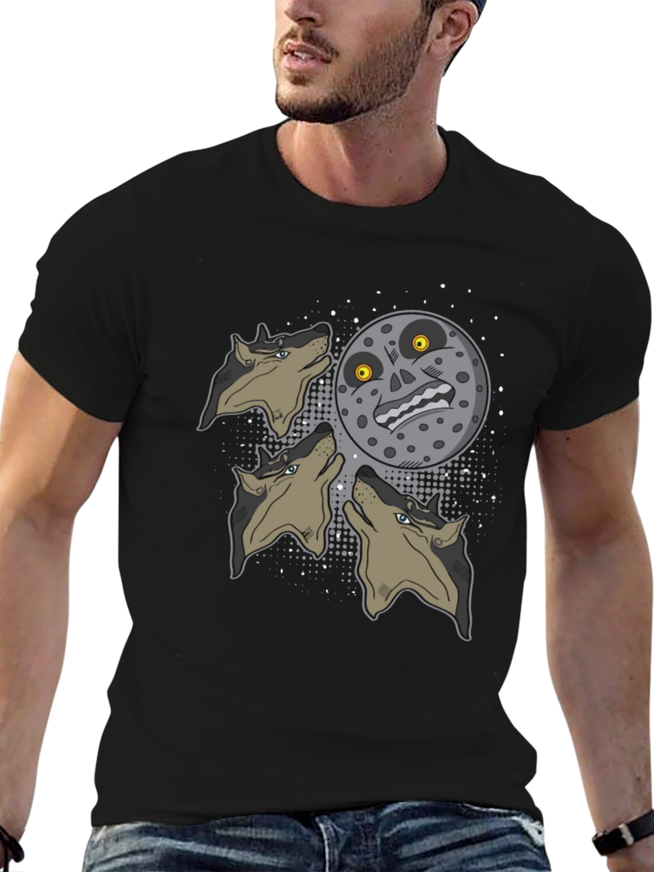 Majoras Mask Moon Wolf Pack Graphic Tee