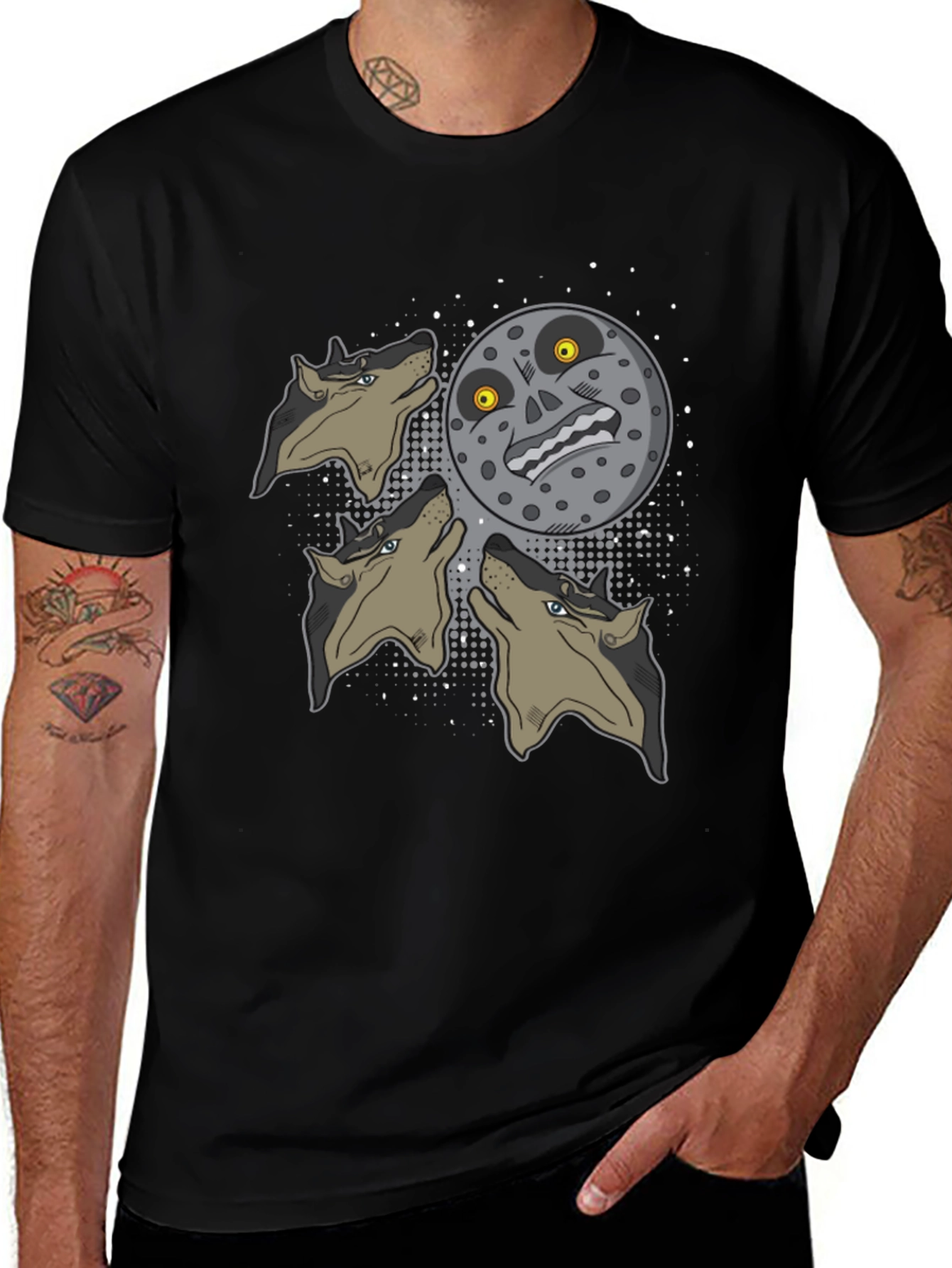 Majoras Mask Moon Wolf Pack Graphic Tee
