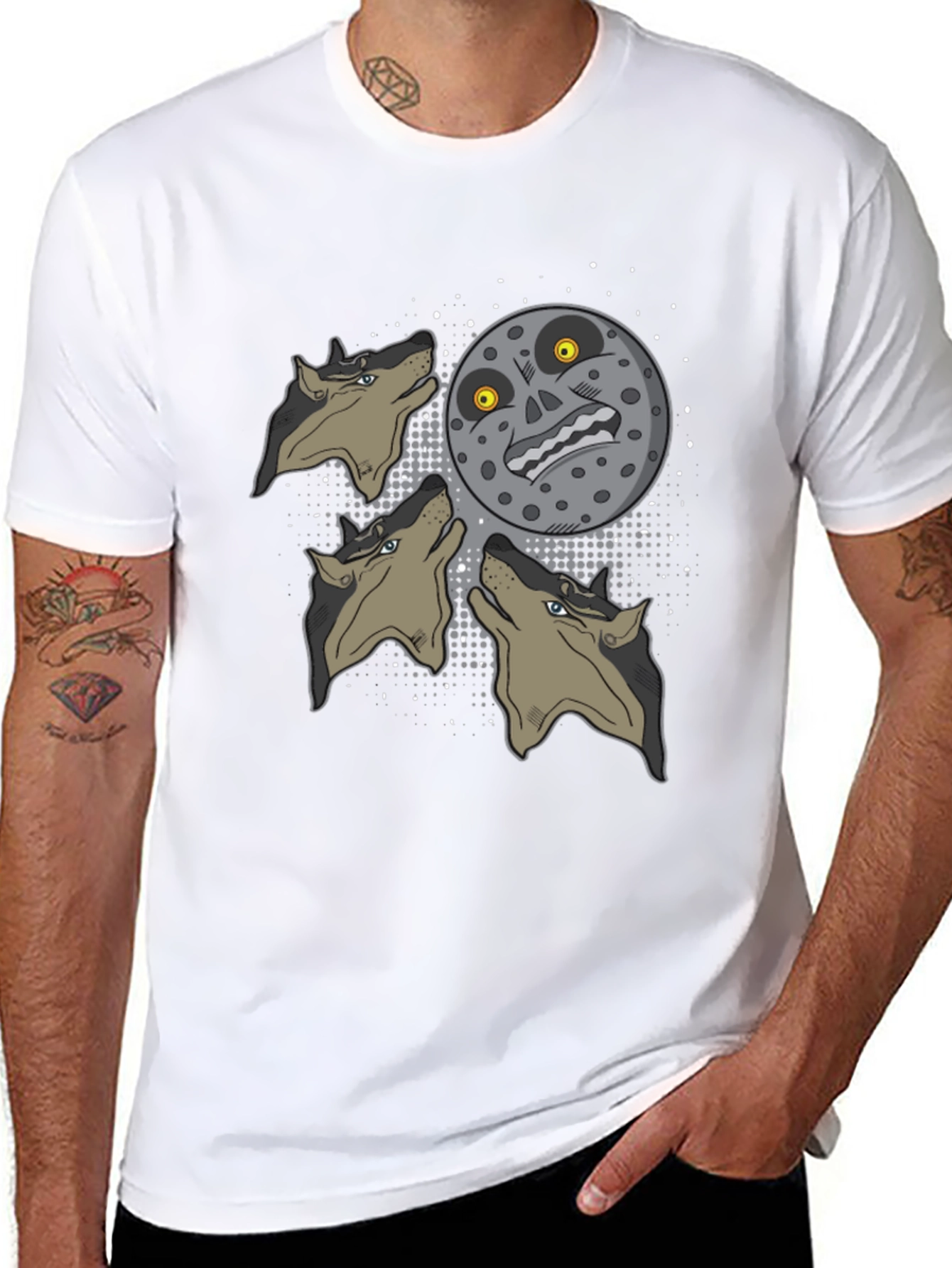 Majoras Mask Moon Wolf Pack Graphic Tee