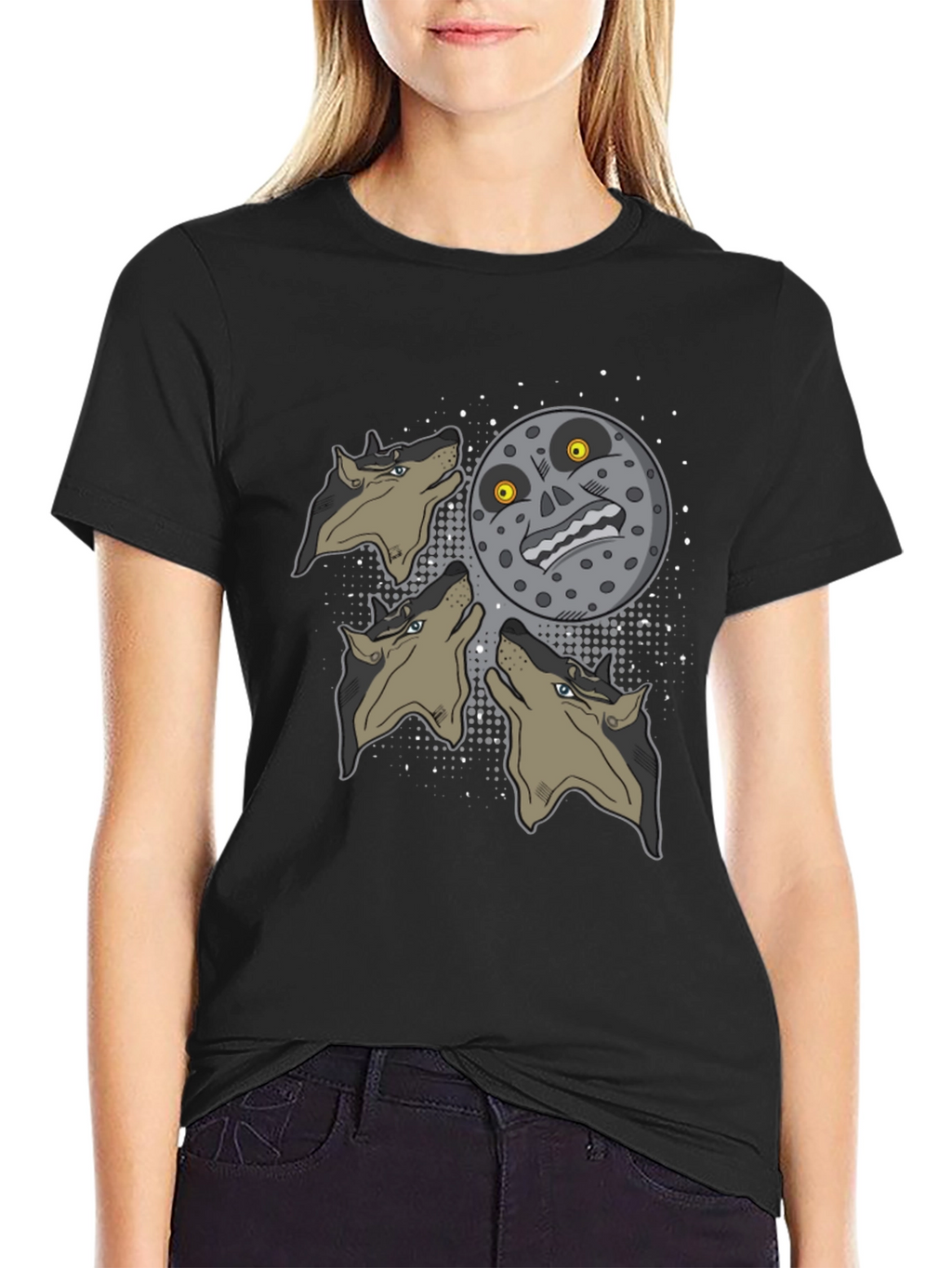 Majoras Mask Moon Wolf Pack Graphic Tee