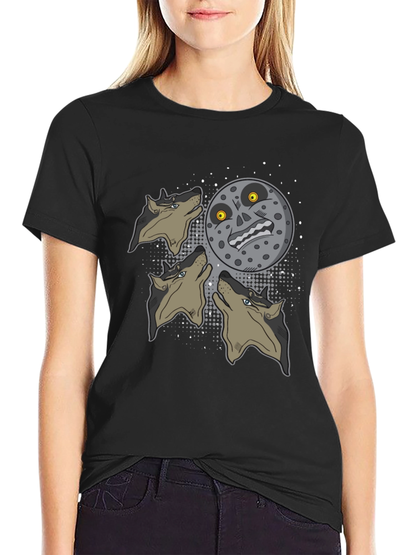 Majoras Mask Moon Wolf Pack Graphic Tee