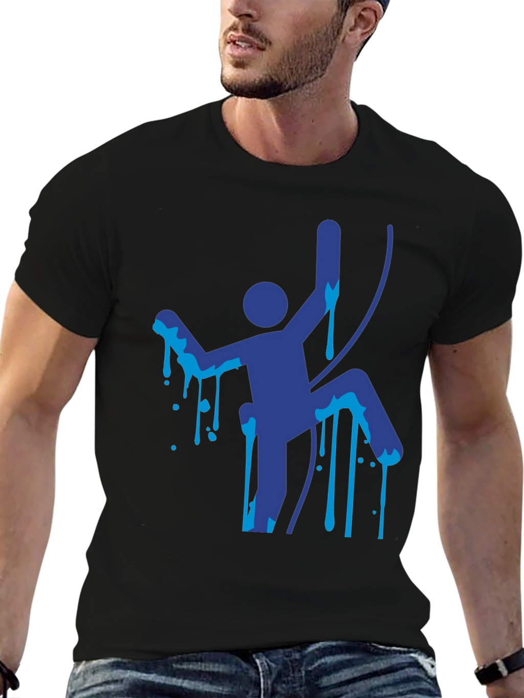 Climbing Man Graphic Tee - Unique Design