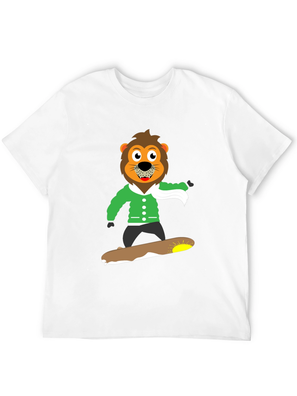 Lion Skateboard Graphic Black T-Shirt