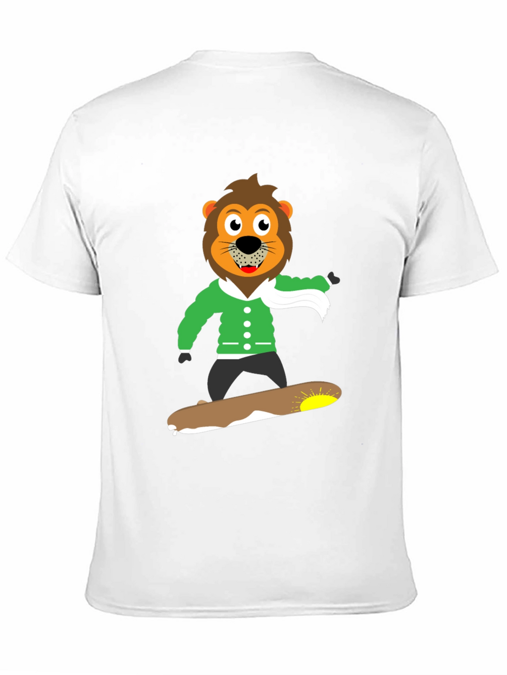 Lion Skateboard Graphic Black T-Shirt