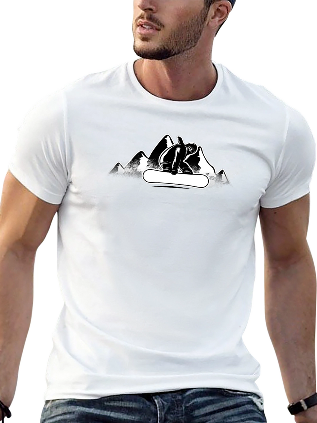 Mountain Snowboarder Graphic Tee