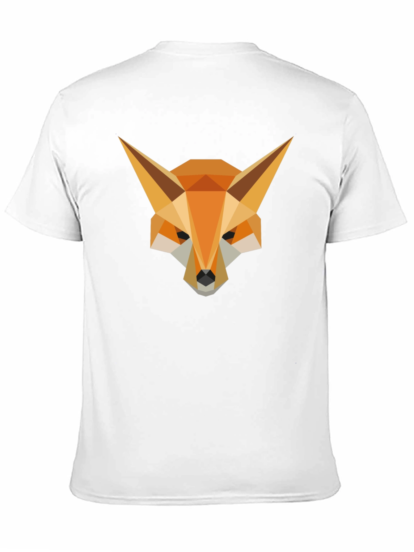 Geometric Fox Head Graphic Tee - Stylish Mens Black T-Shirt