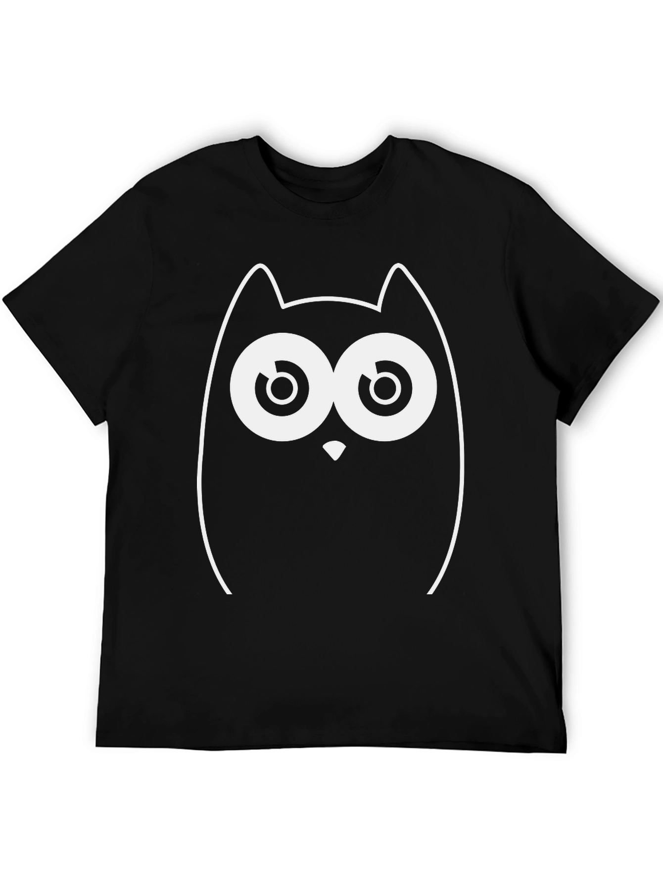Funny Owl Graphic Black T-Shirt