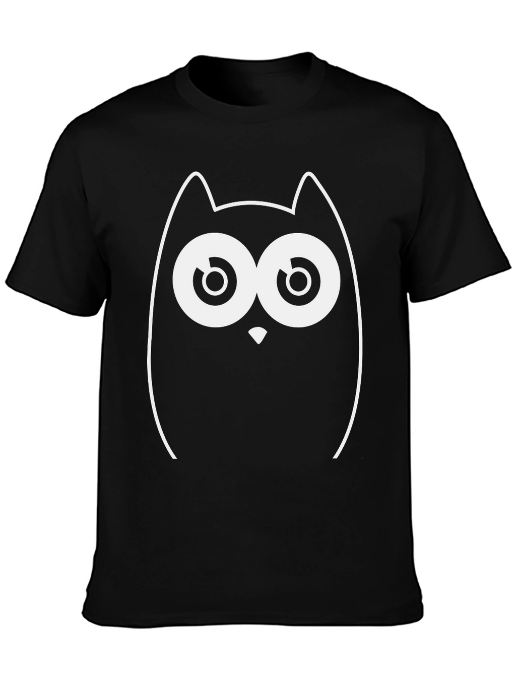 Funny Owl Graphic Black T-Shirt