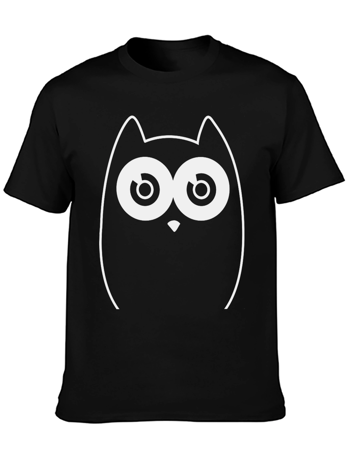 Funny Owl Graphic Black T-Shirt