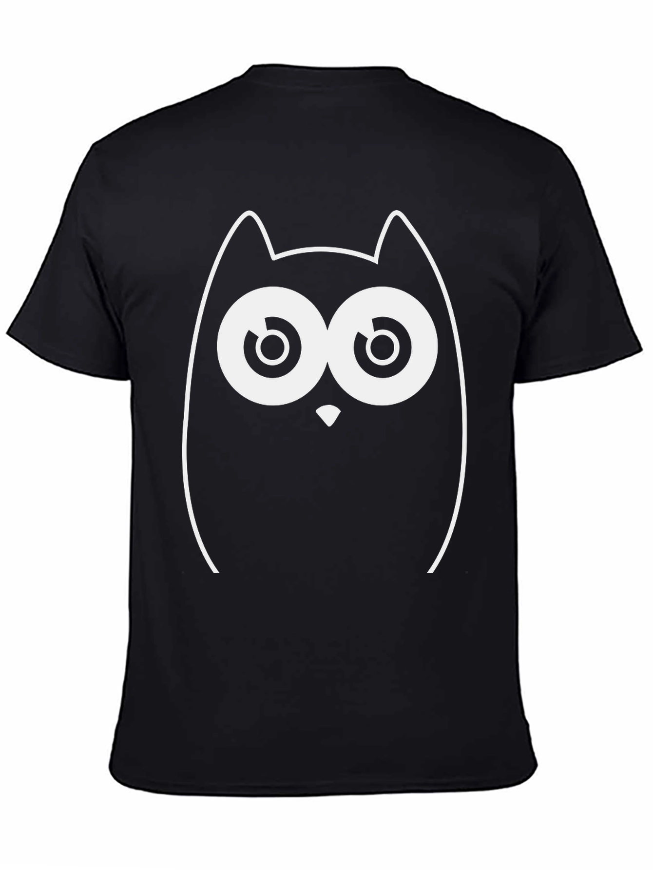 Funny Owl Graphic Black T-Shirt