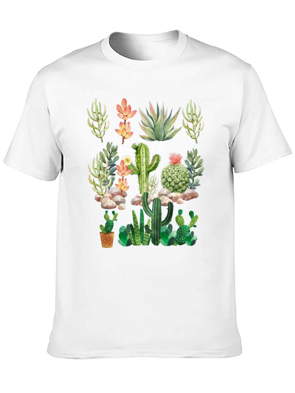 Cactus & Succulent Graphic Black T-Shirt