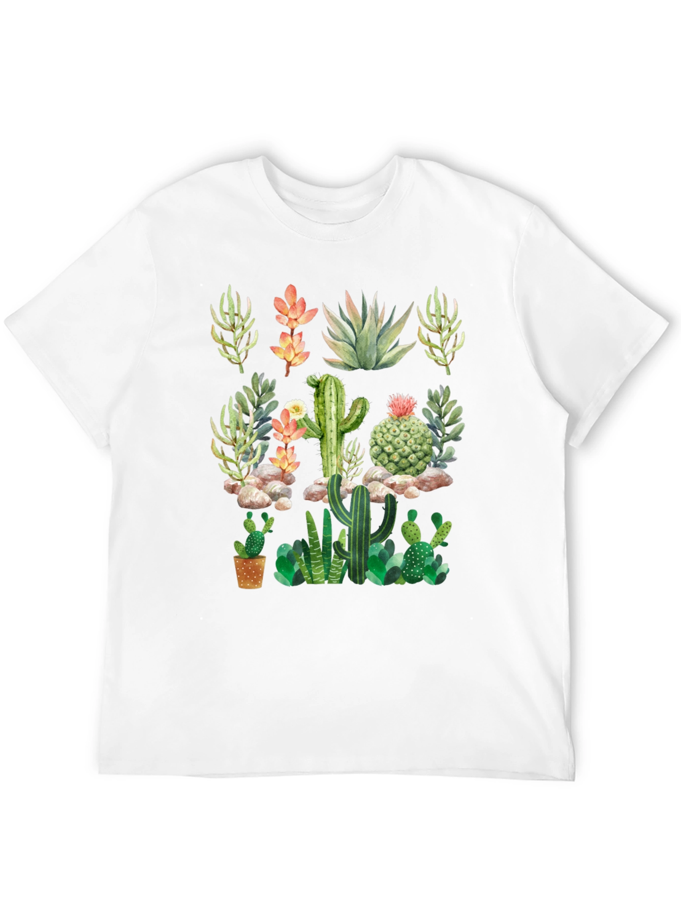 Cactus & Succulent Graphic Black T-Shirt