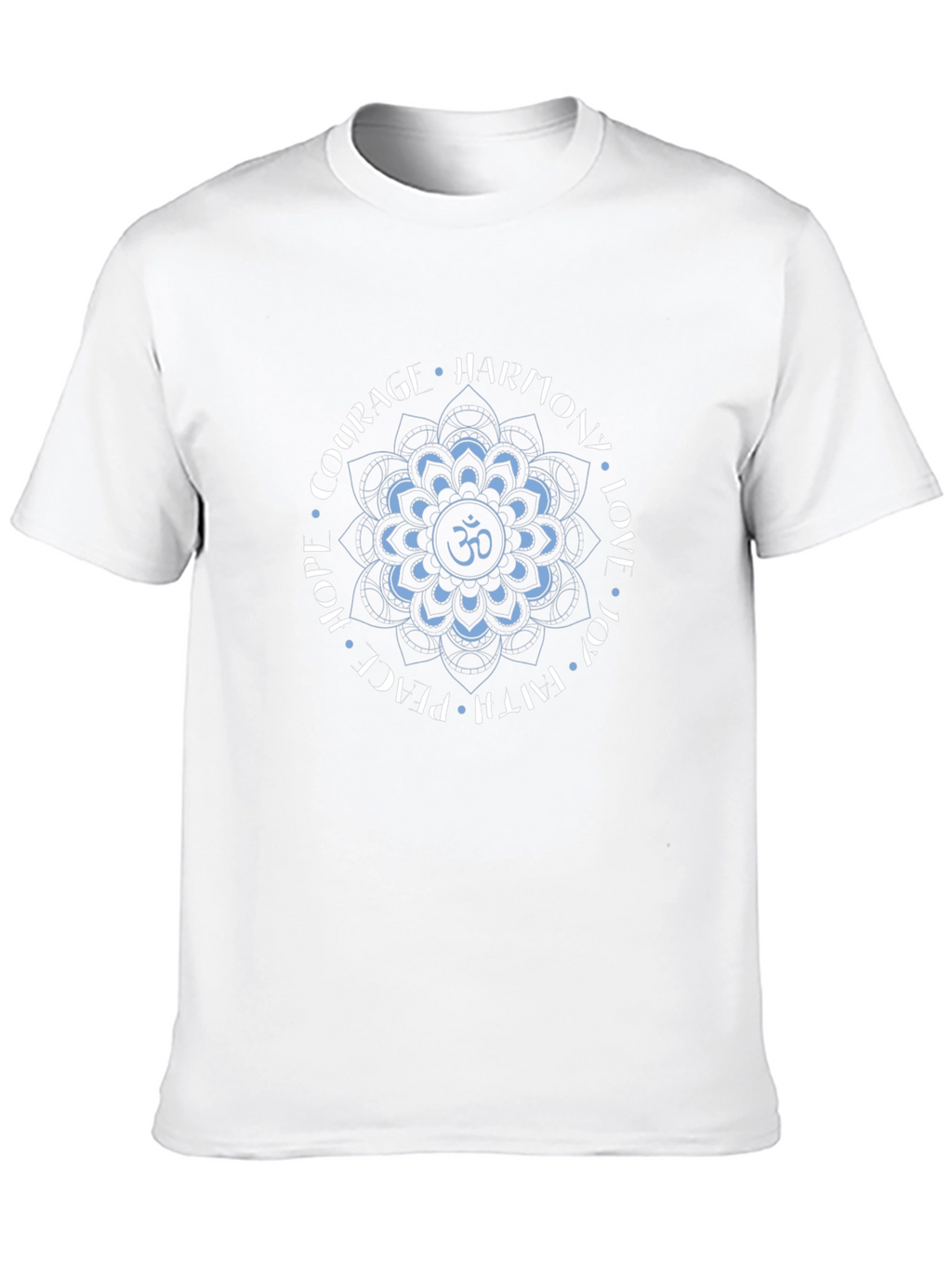 Om Mandala Black T-Shirt - Harmony Love Peace Design