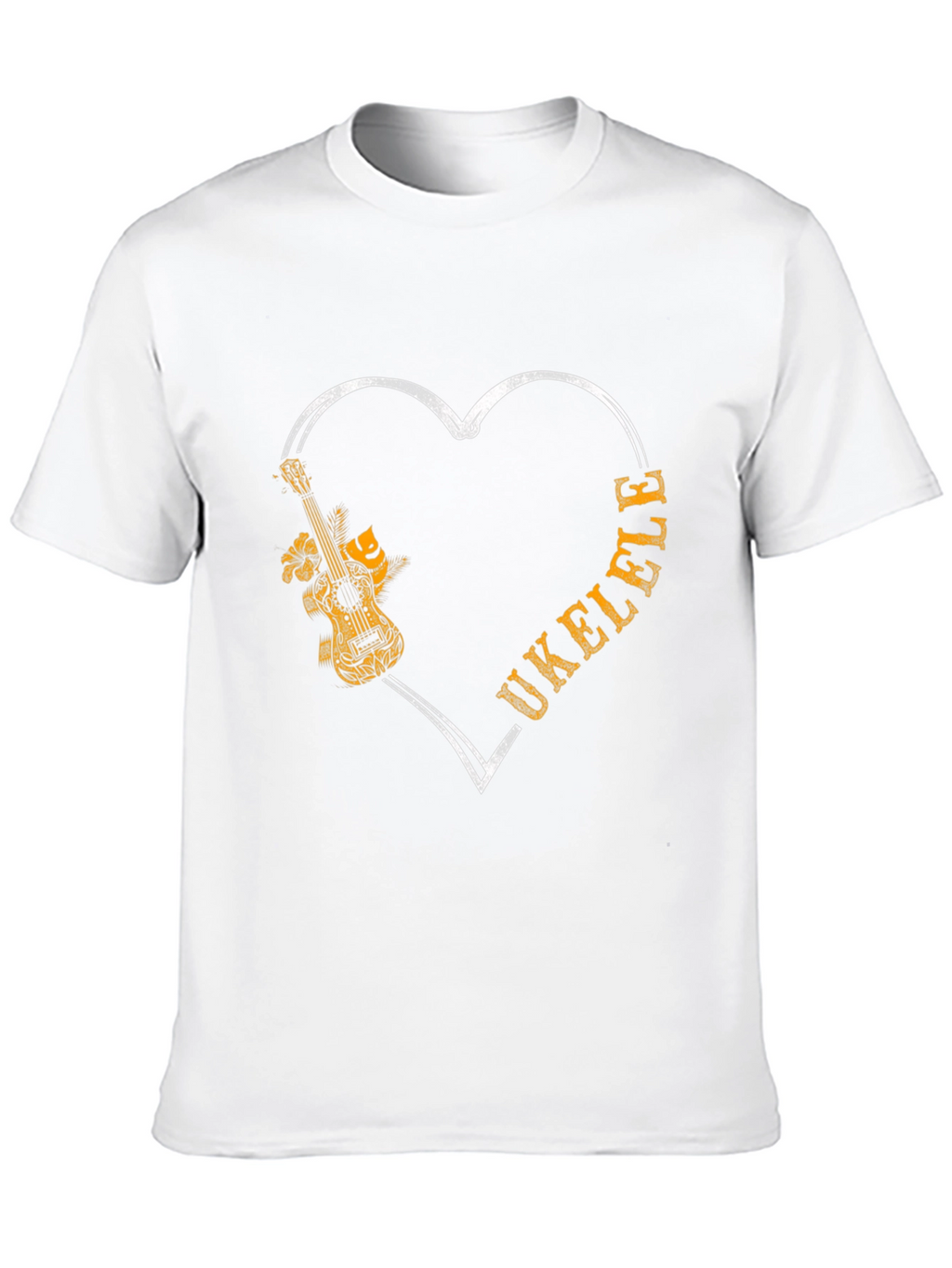 Ukulele Heart Graphic T-Shirt - Music Lover Tee