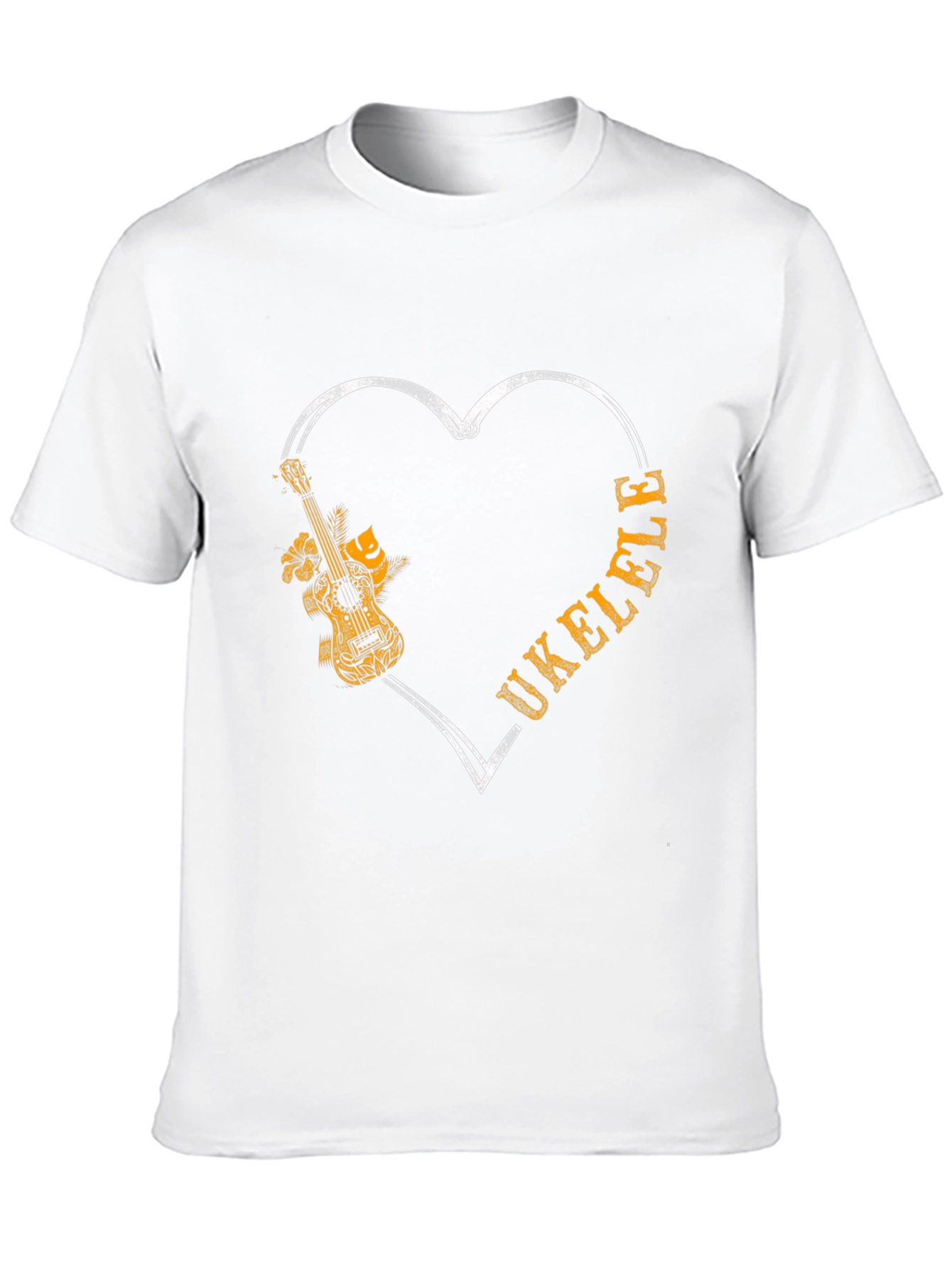 Ukulele Heart Graphic T-Shirt - Music Lover Tee