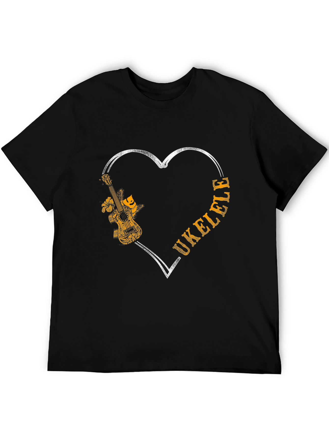 Ukulele Heart Graphic T-Shirt - Music Lover Tee