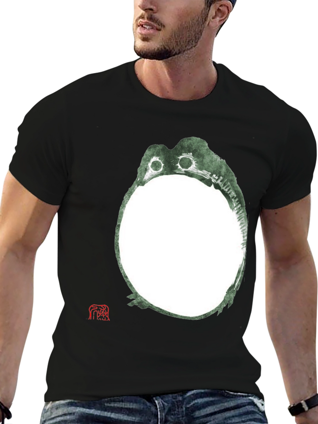 Unique Frog Graphic Black T-Shirt