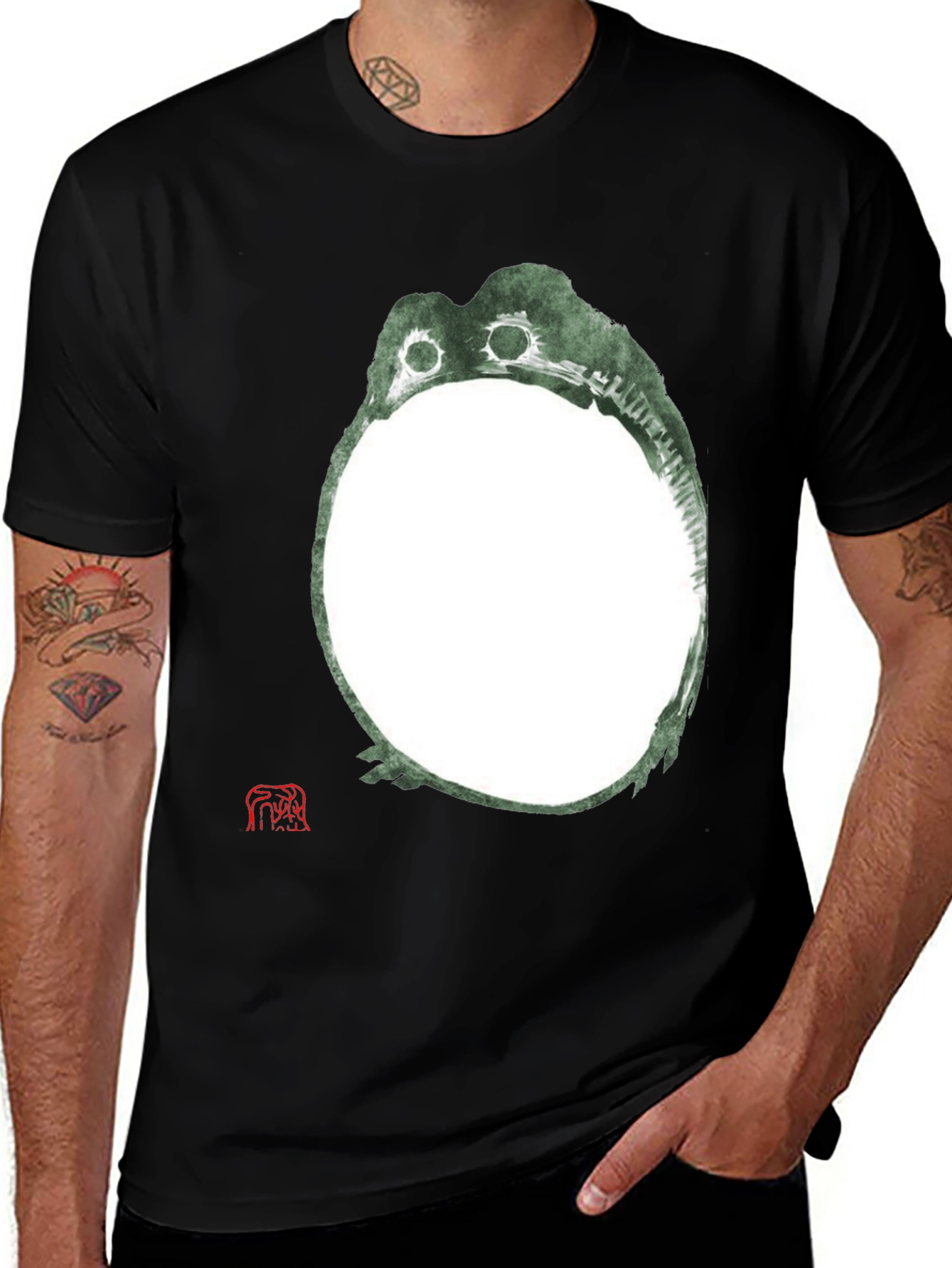 Unique Frog Graphic Black T-Shirt