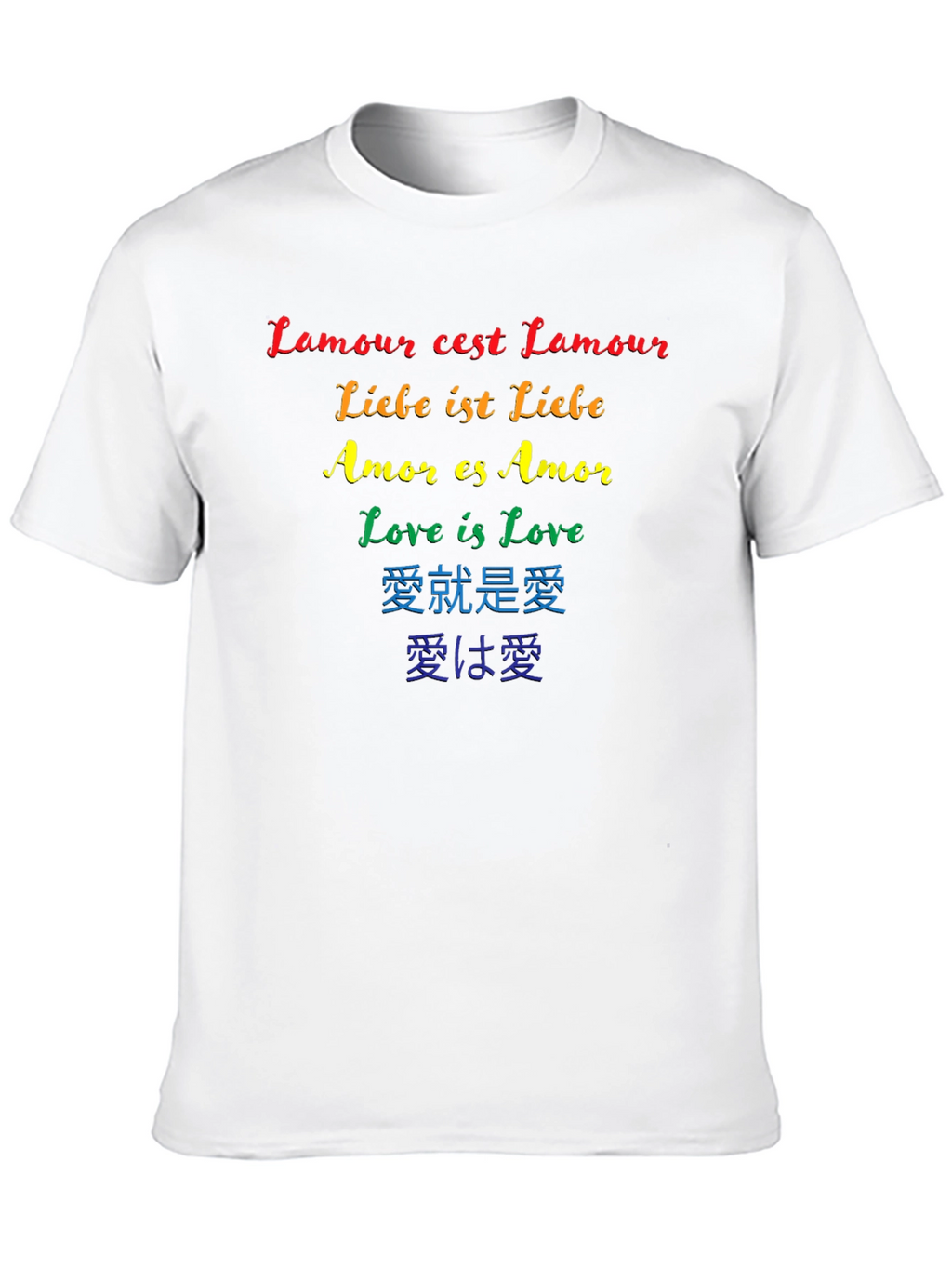 Love Is Love Pride T-Shirt - Rainbow Text