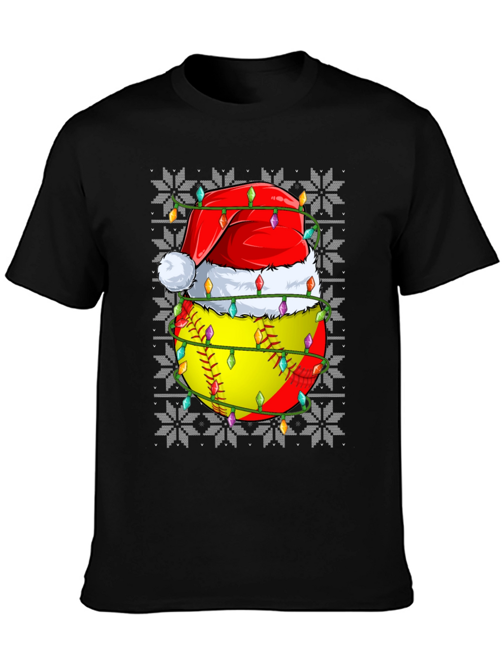 Festive Softball Christmas T-Shirt