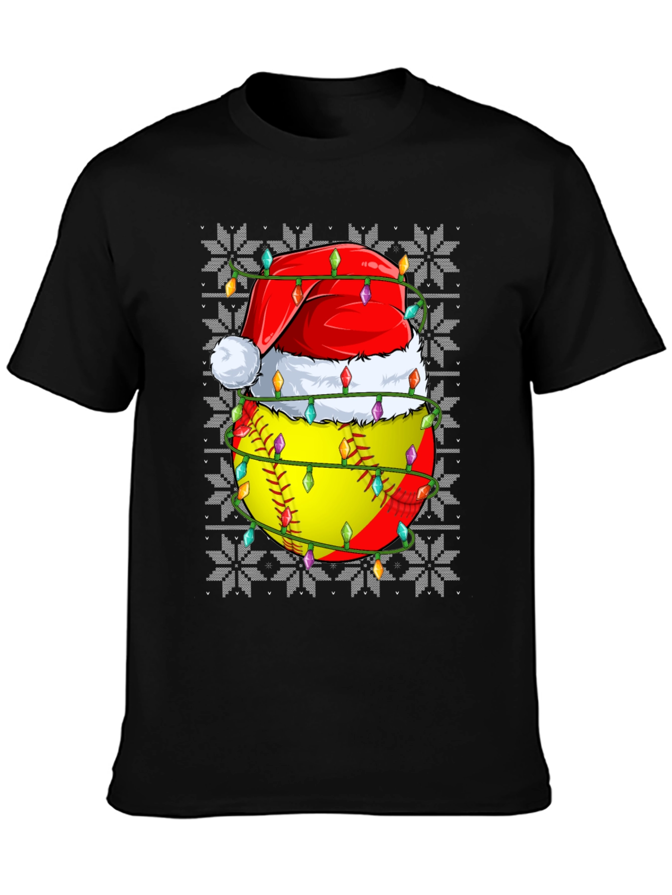 Festive Softball Christmas T-Shirt