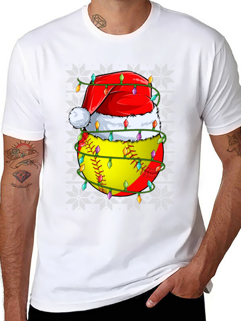 Festive Softball Christmas T-Shirt
