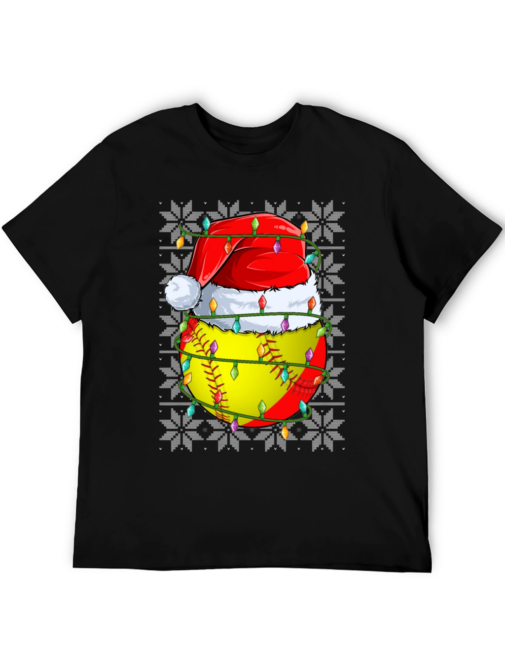 Festive Softball Christmas T-Shirt