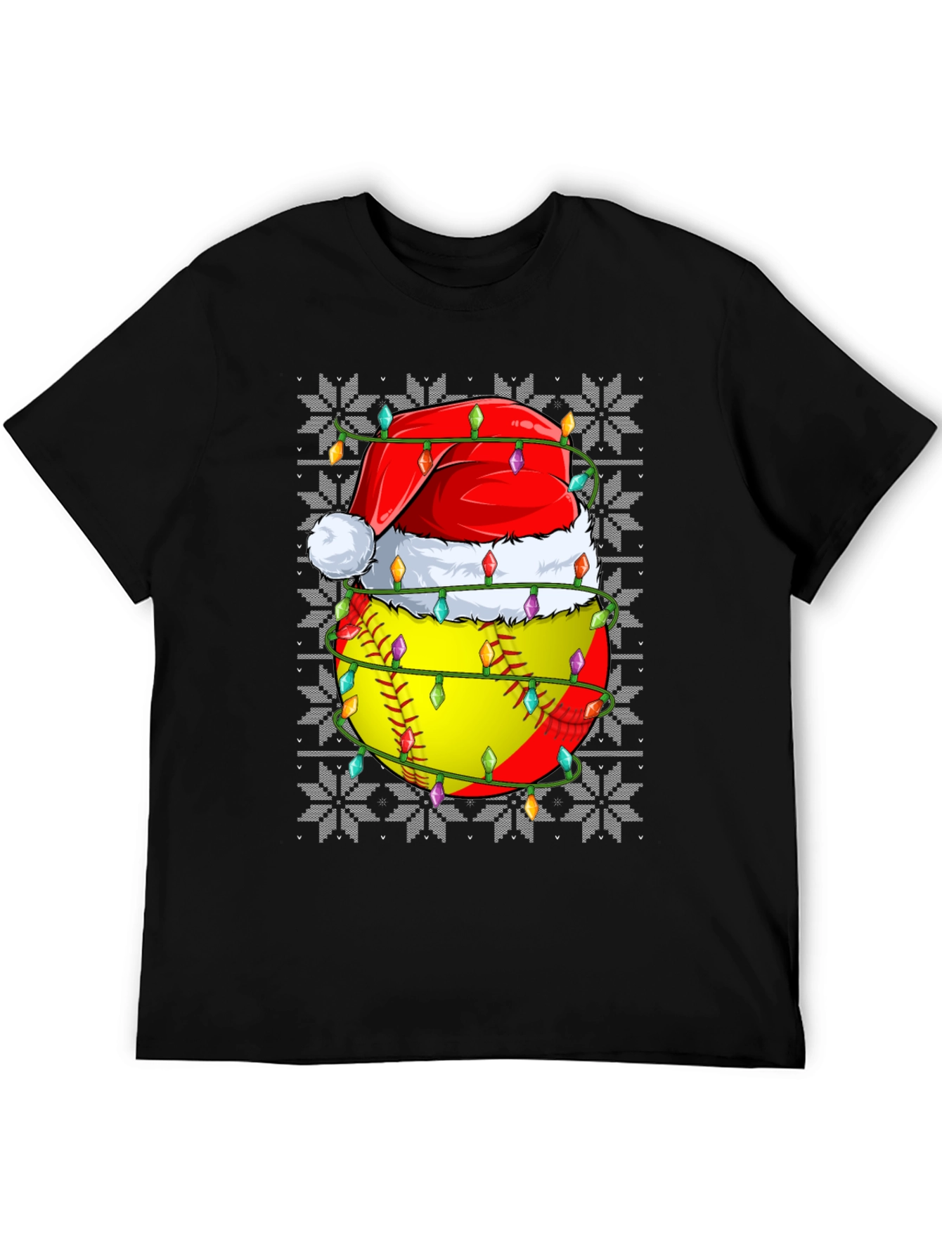 Festive Softball Christmas T-Shirt