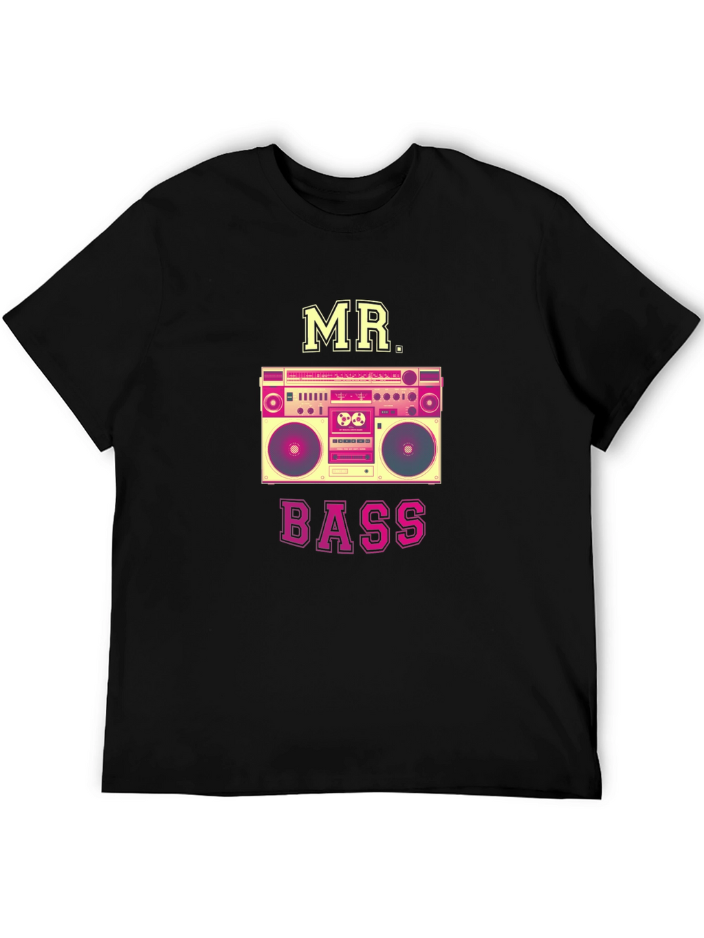 MR. BASS Boombox Graphic T-Shirt - Retro Style
