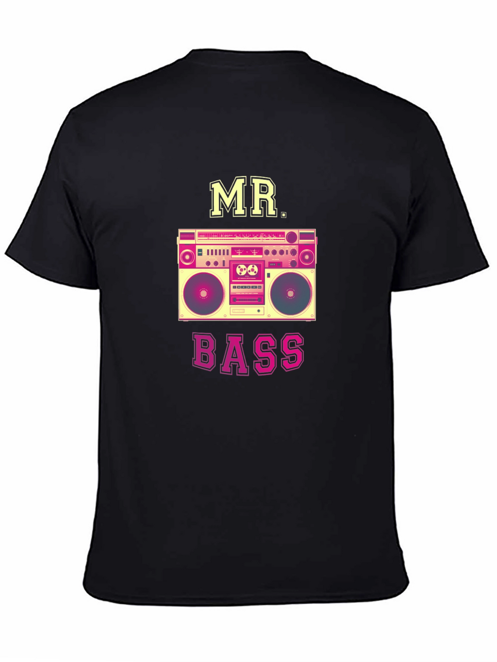 MR. BASS Boombox Graphic T-Shirt - Retro Style