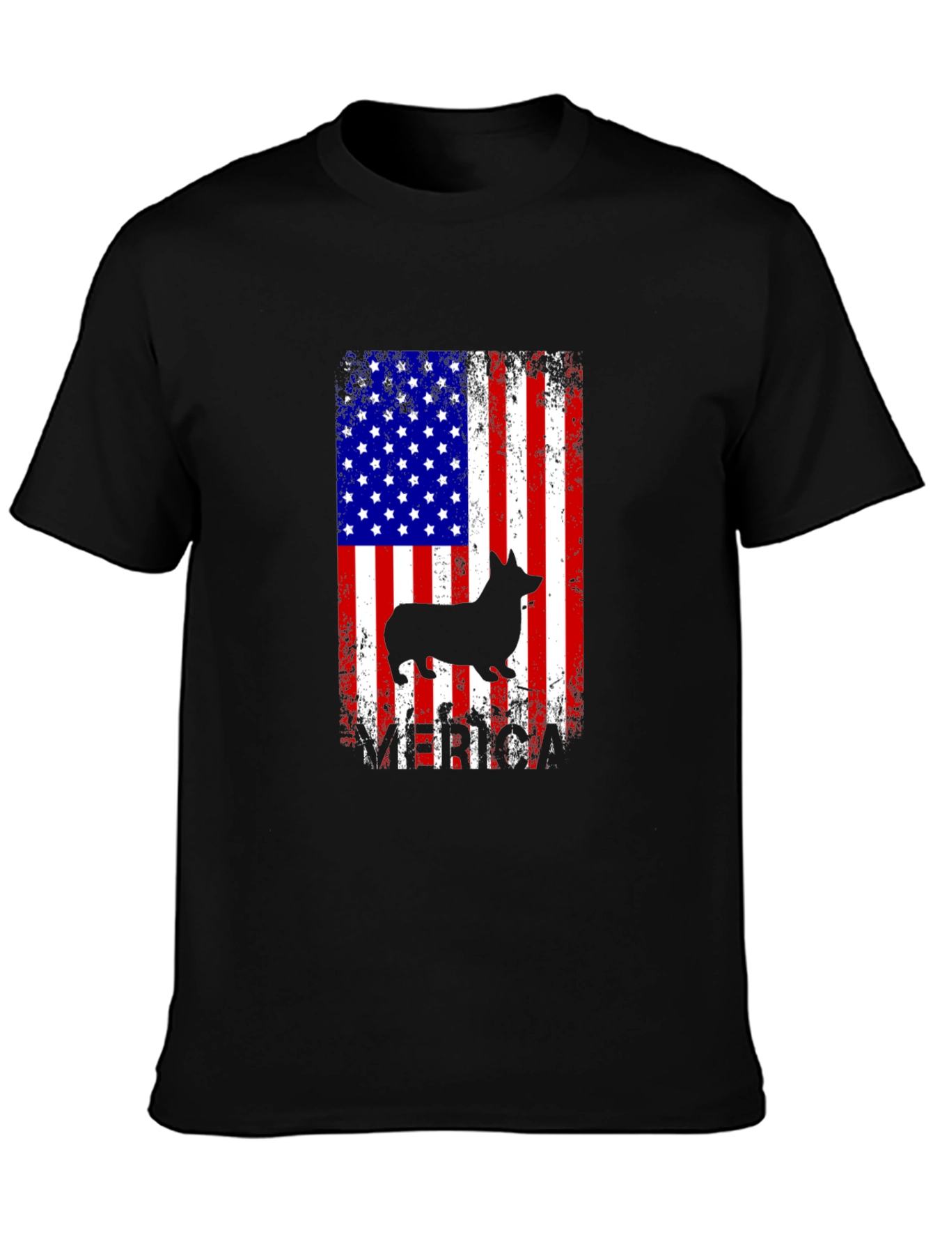 Corgi American Flag Graphic Tee - Patriotic Dog Lover T-Shirt