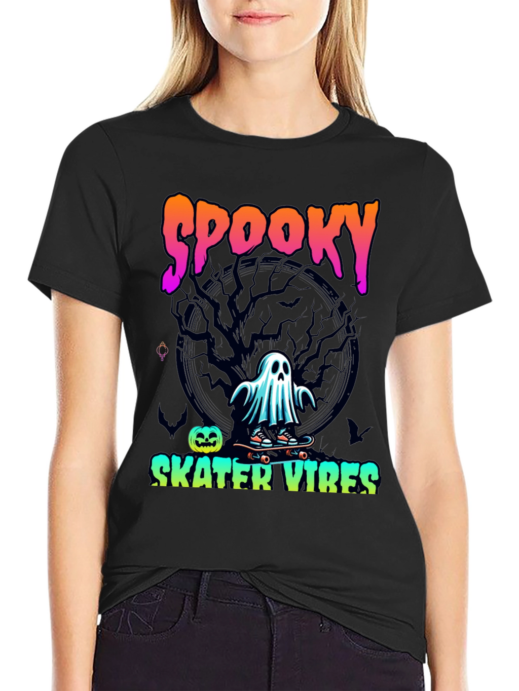 Spooky Skater Vibes Halloween T-Shirt