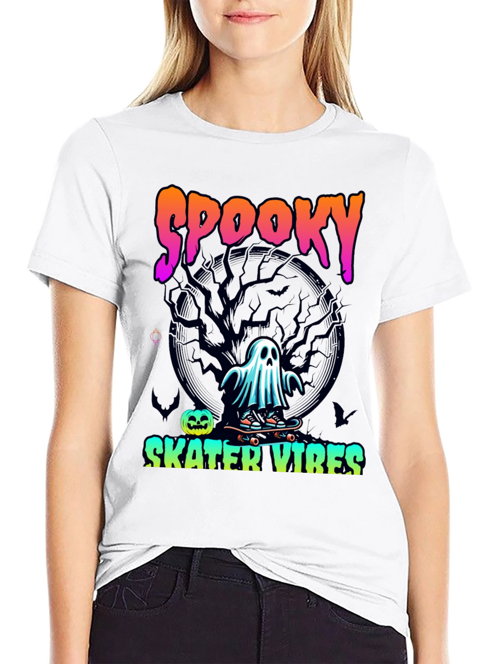 Spooky Skater Vibes Halloween T-Shirt