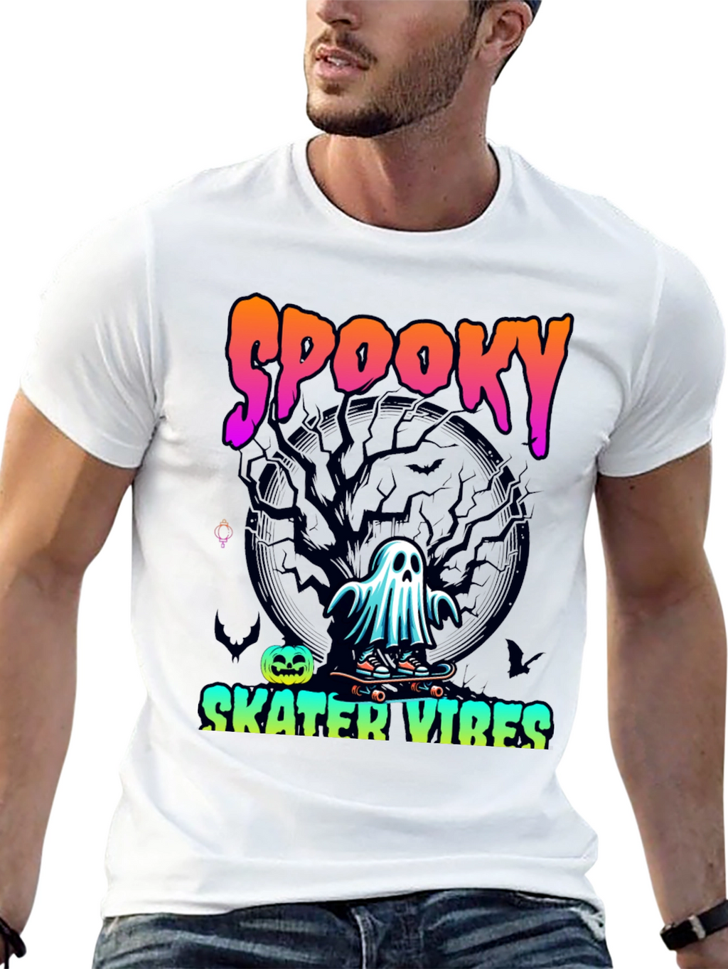 Spooky Skater Vibes Halloween T-Shirt