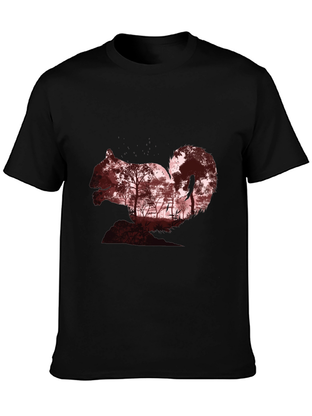 Squirrel Silhouette Forest Graphic T-Shirt