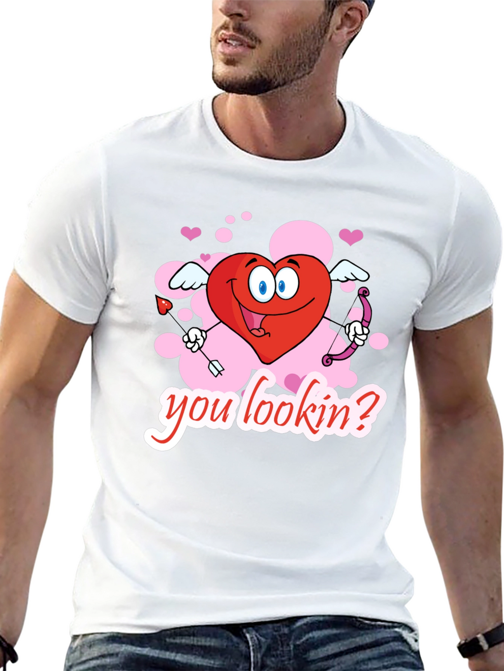 Valentines Cupid Heart Graphic T-Shirt