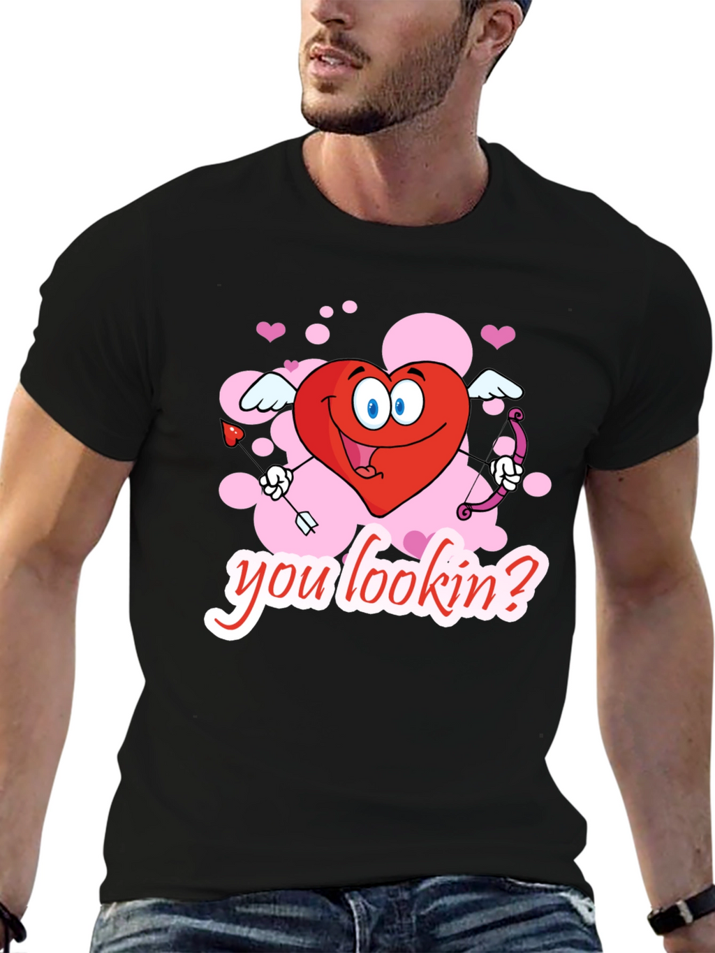 Valentines Cupid Heart Graphic T-Shirt