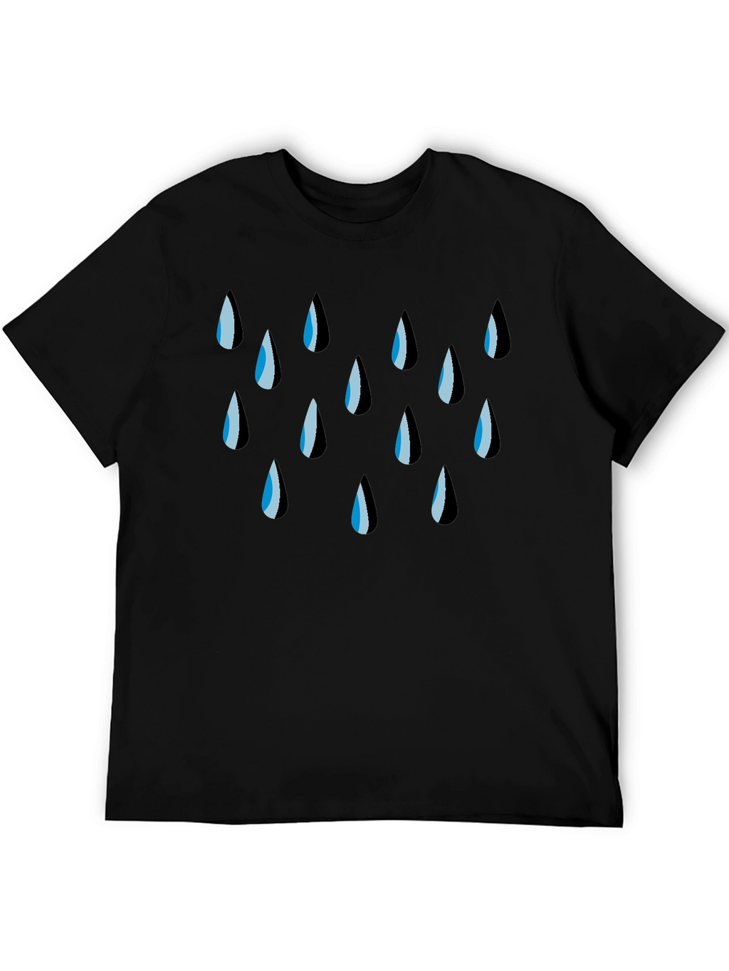 Rain Drop Graphic Black T-Shirt