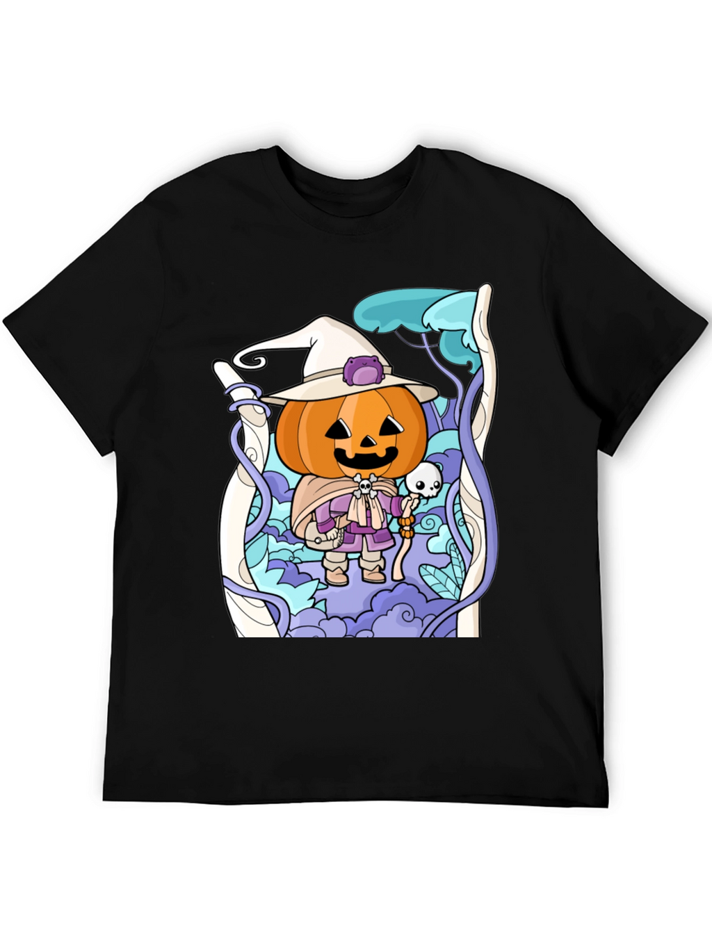 Halloween Pumpkin Wizard Graphic T-Shirt