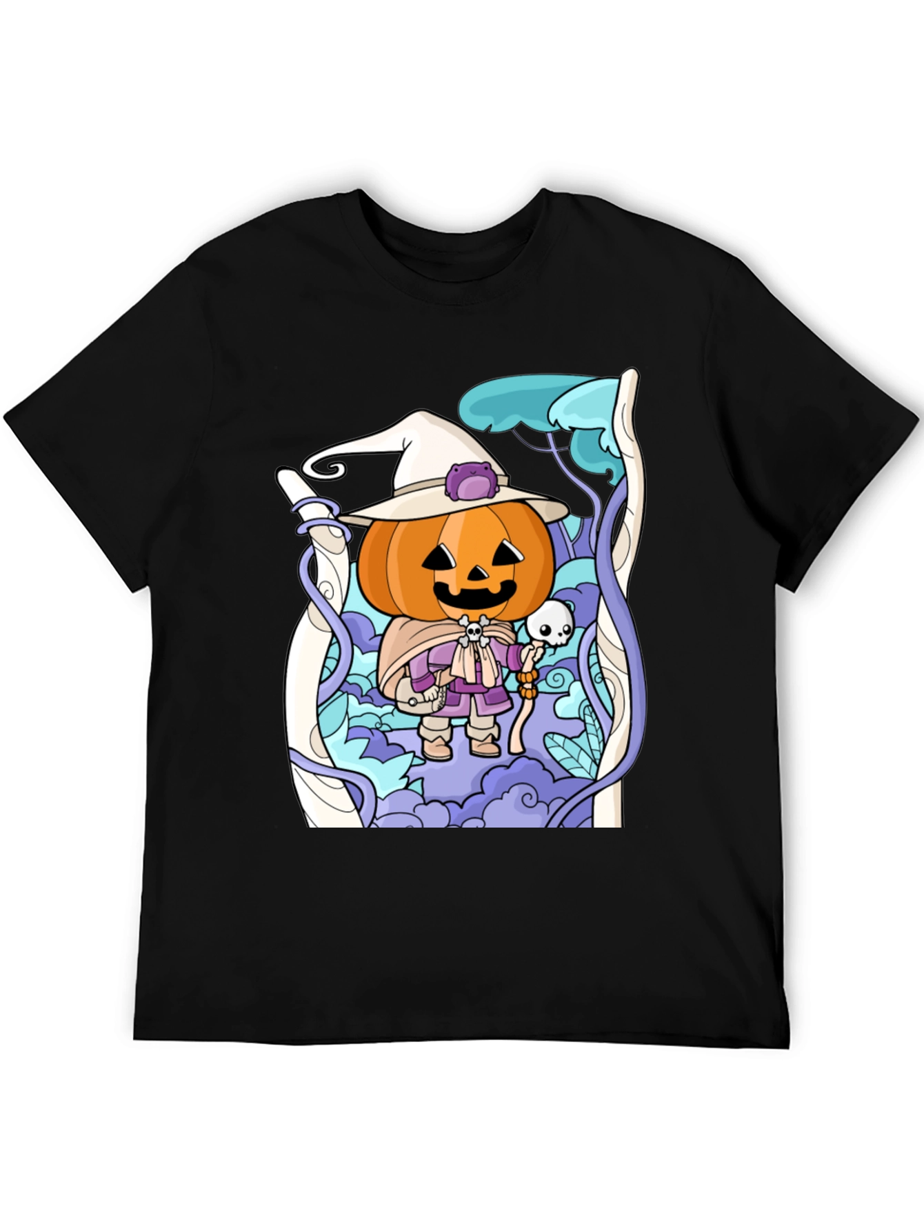 Halloween Pumpkin Wizard Graphic T-Shirt