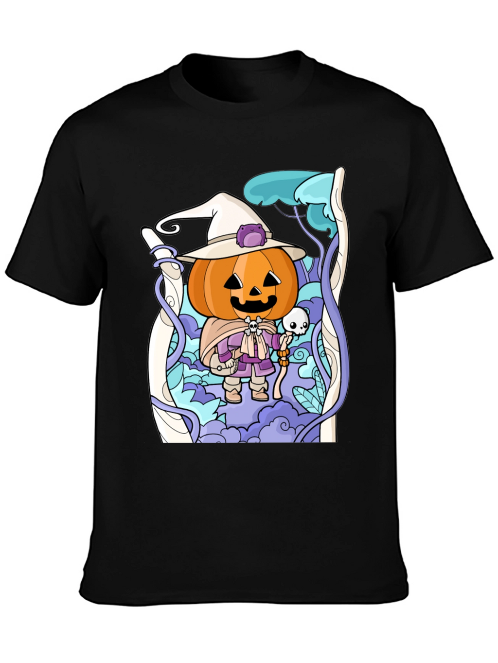 Halloween Pumpkin Wizard Graphic T-Shirt