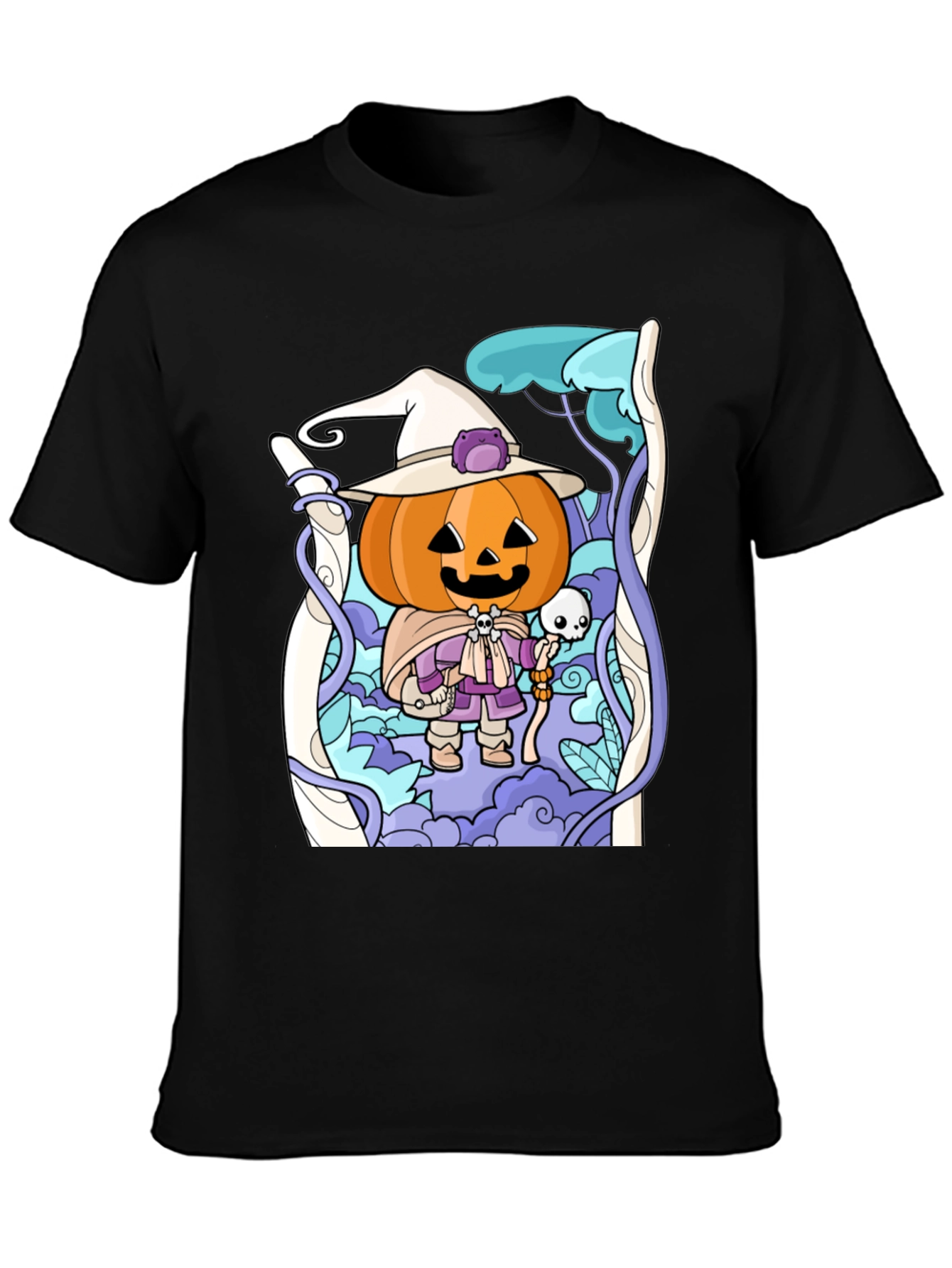 Halloween Pumpkin Wizard Graphic T-Shirt