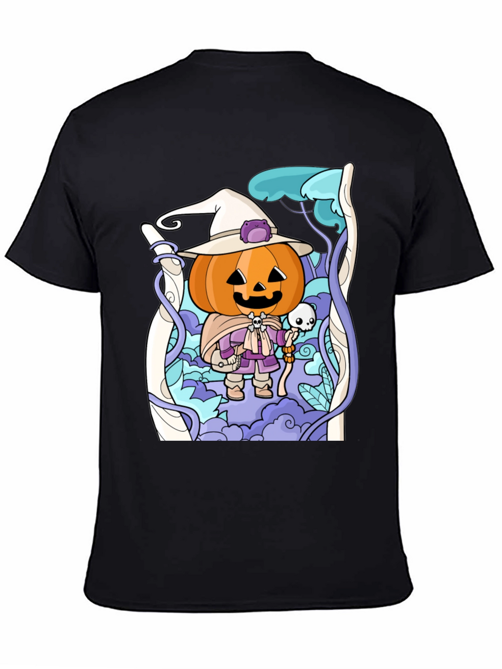 Halloween Pumpkin Wizard Graphic T-Shirt