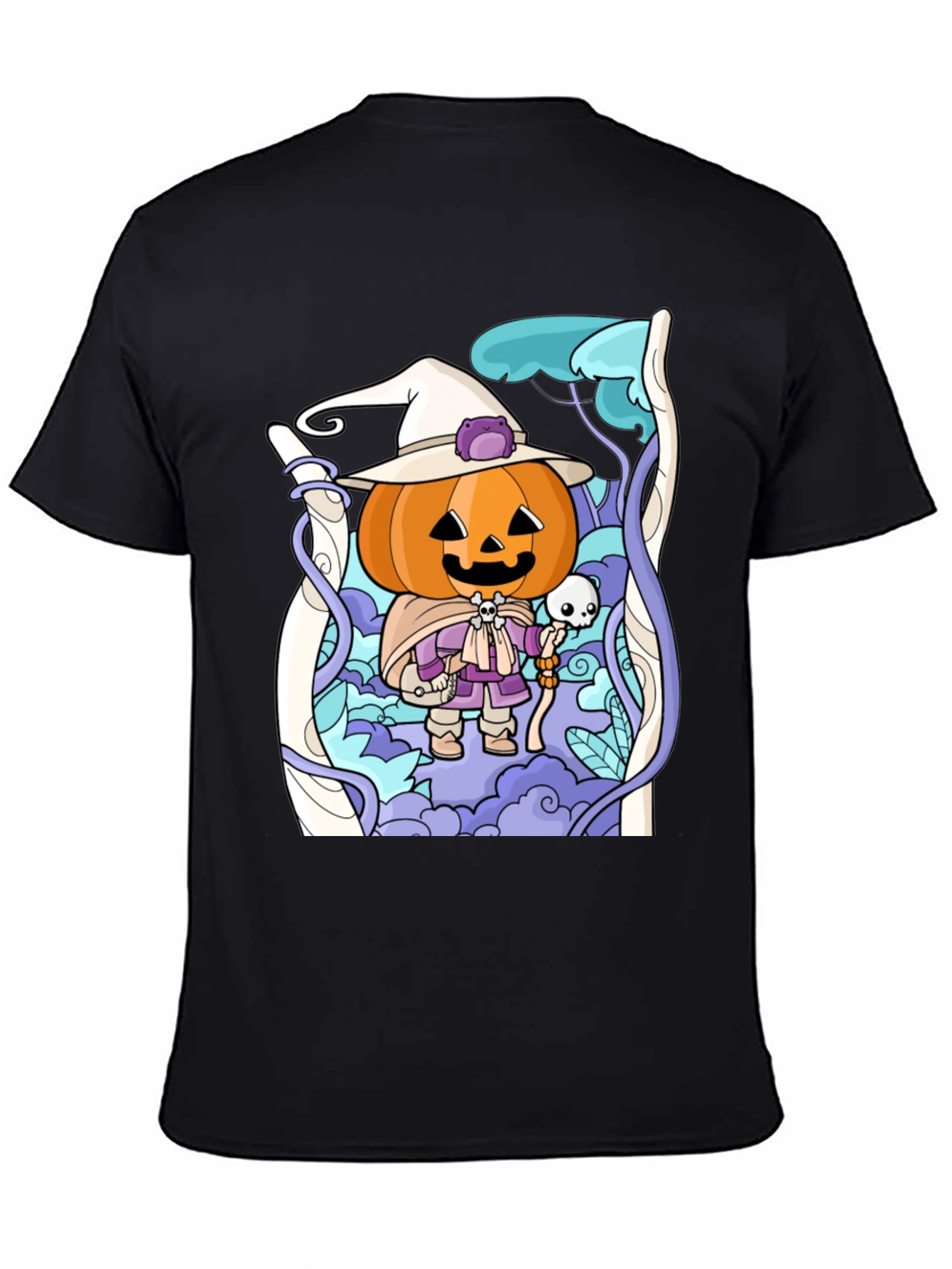 Halloween Pumpkin Wizard Graphic T-Shirt
