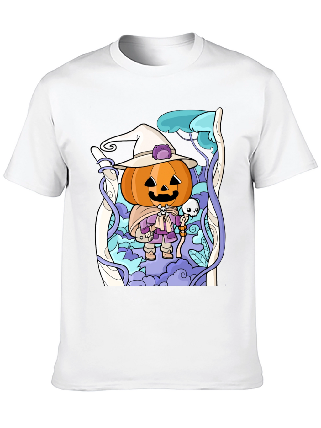 Halloween Pumpkin Wizard Graphic T-Shirt