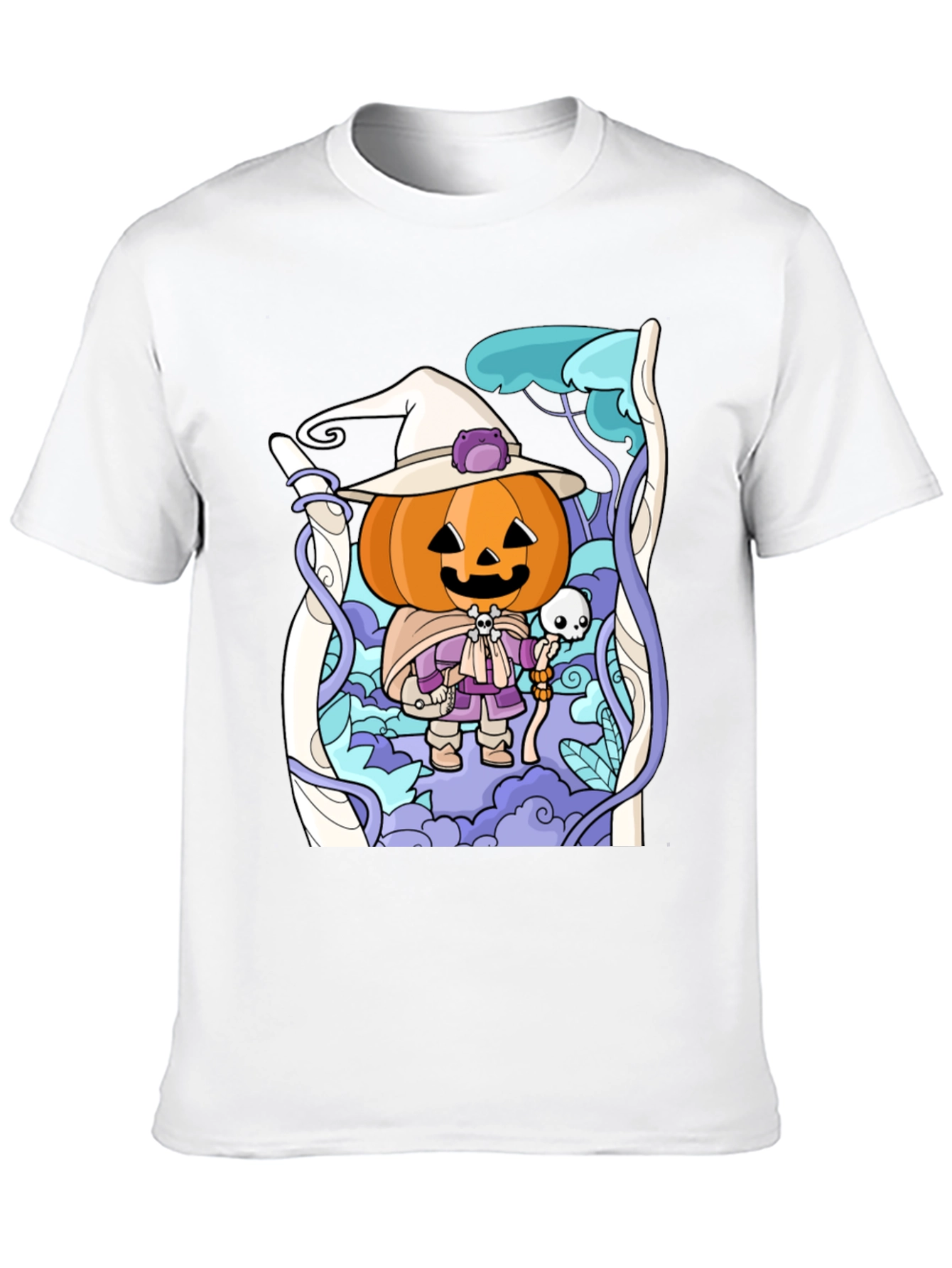 Halloween Pumpkin Wizard Graphic T-Shirt